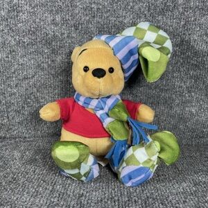 Disney Plush Bear with Red Shirt and Checkered Hat